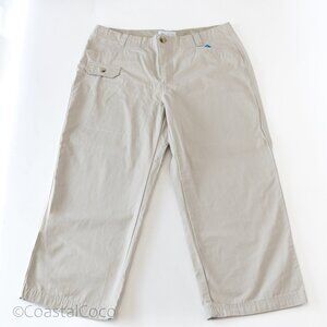 Columbia Cotton UPF Tryson Creek Khaki Capris 12 Outdoor Hiking Summer Beach NWT